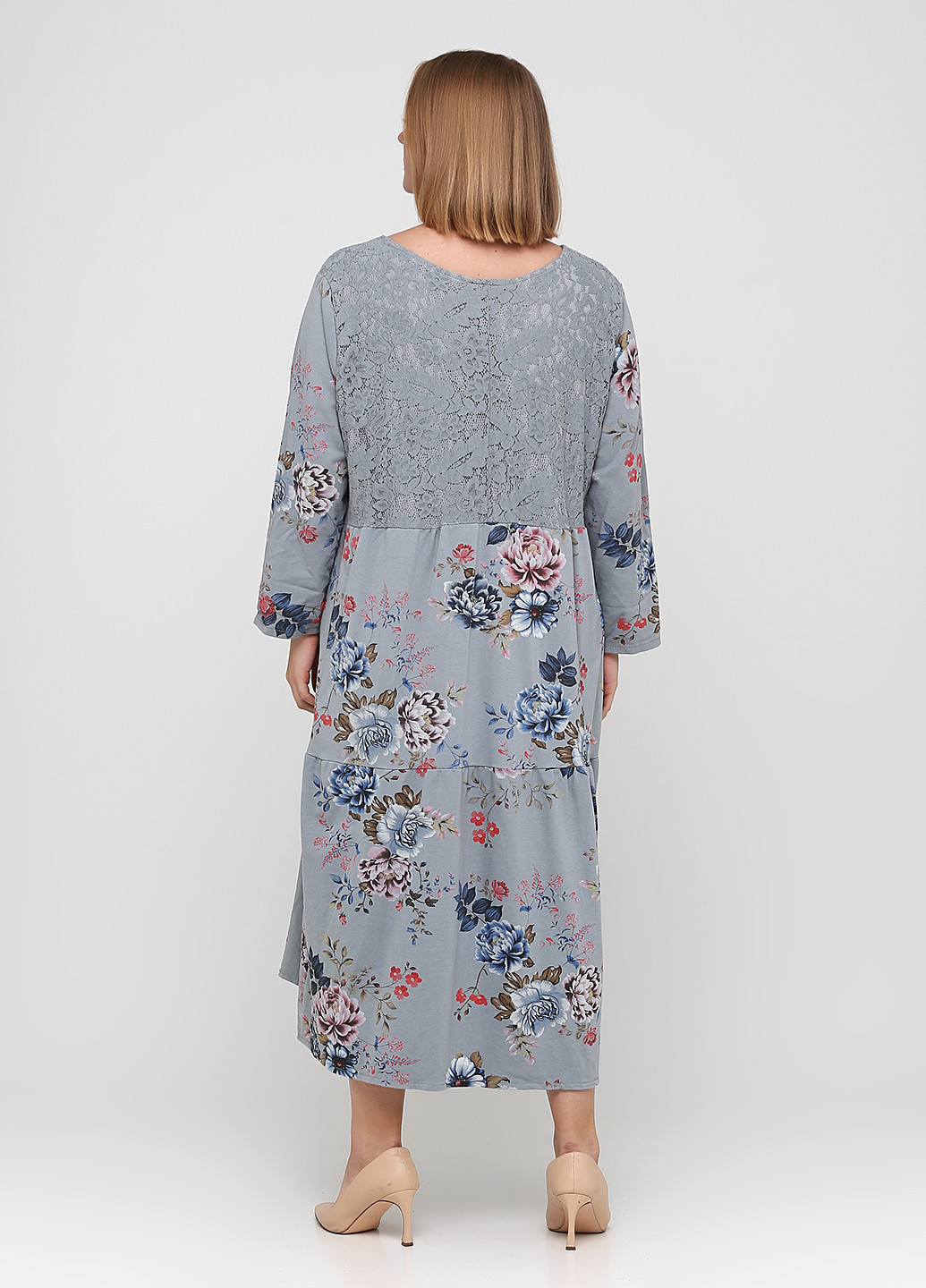 Сіра кежуал сукня а-силует Made in Italy з квітковим принтом
