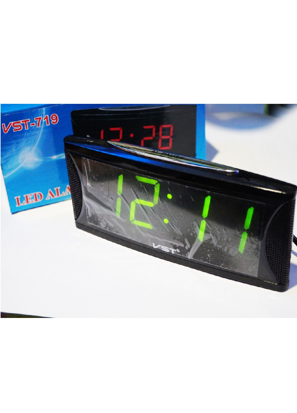 Електронний цифровий настільний годинник із зеленим LED підсвічуванням будильник (472942-Prob) Francesco Marconi (252564709)