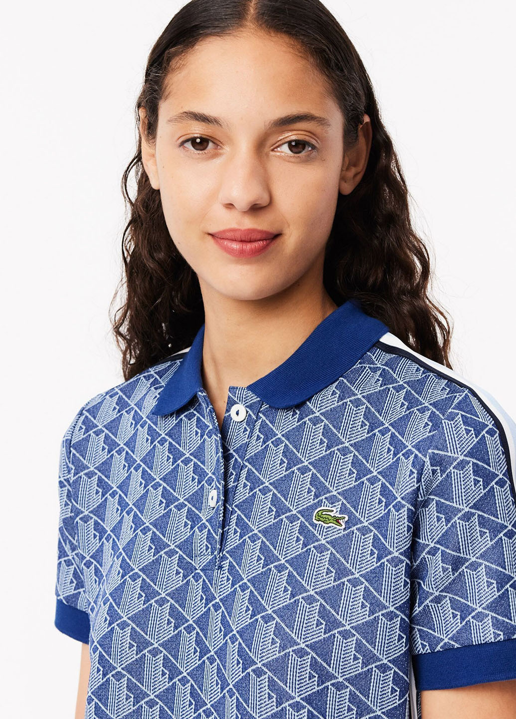 Комбинированное кэжуал платье поло Lacoste с абстрактным узором