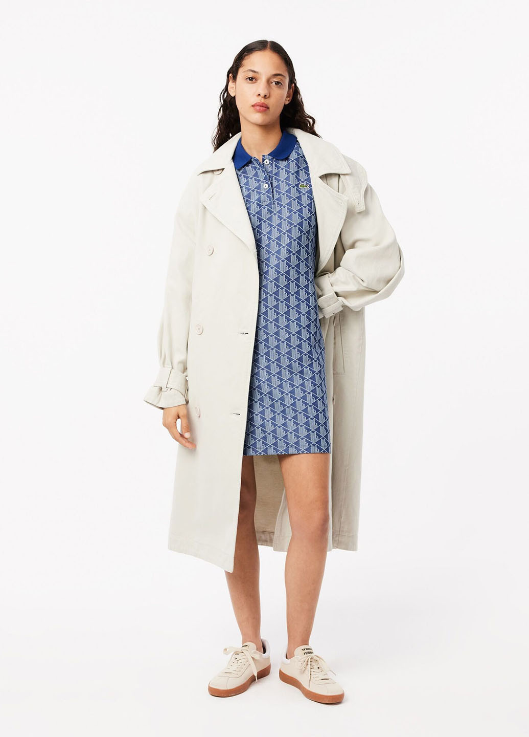 Комбинированное кэжуал платье поло Lacoste с абстрактным узором