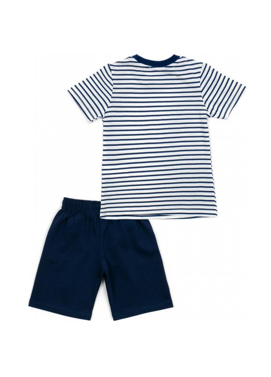 Помаранчевий літній набір дитячого одягу у смужку (15997-98b-blue) Breeze