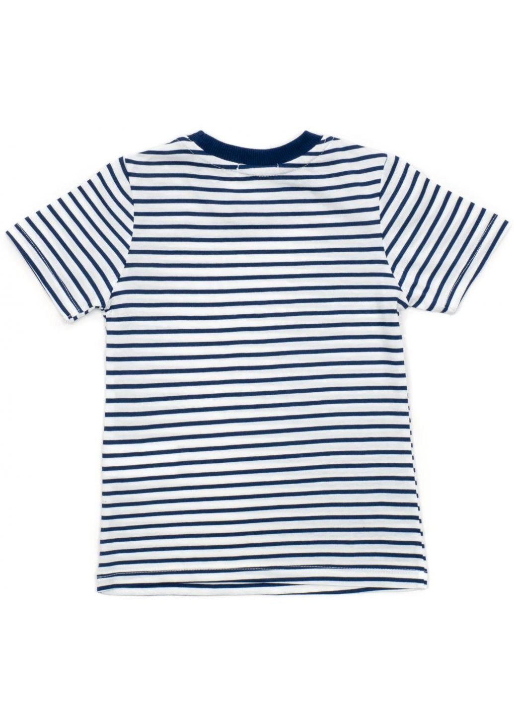 Помаранчевий літній набір дитячого одягу у смужку (15997-98b-blue) Breeze