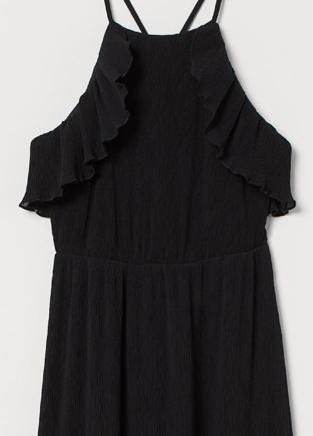 Чорна вечірня сукня з оборками H&M однотонна