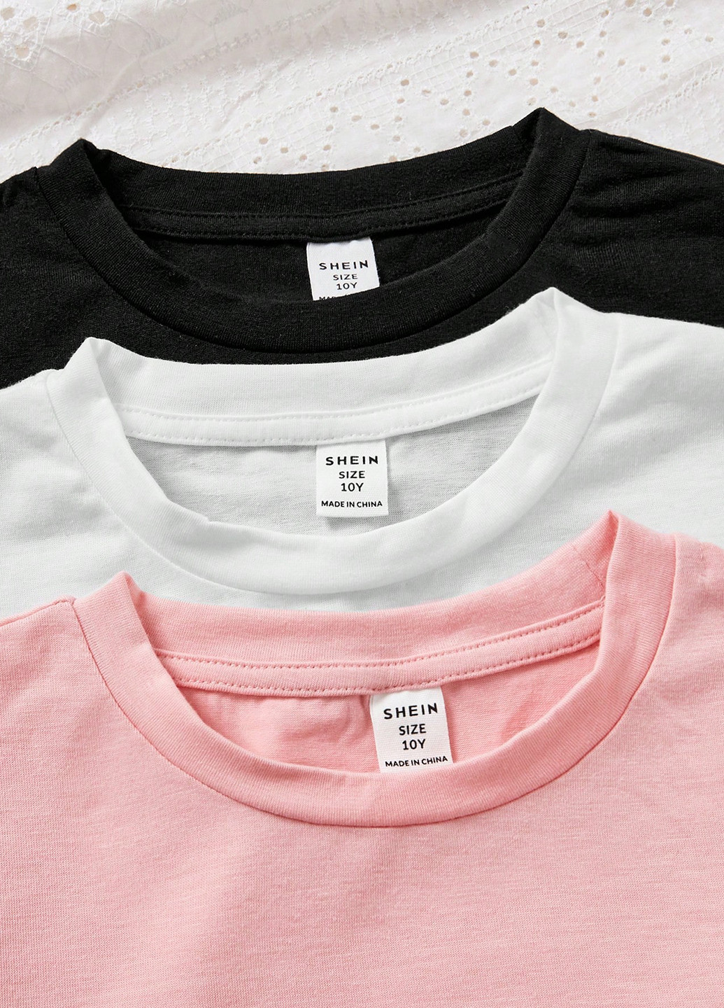 Комбинированная летняя футболка (3 шт.) SHEIN