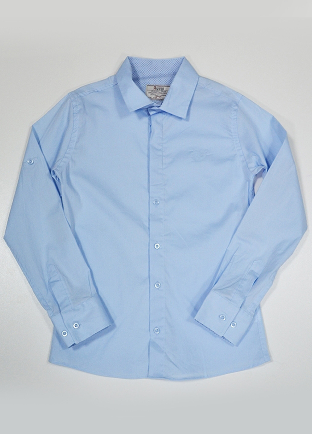 Голубой классическая рубашка однотонная A-yugi