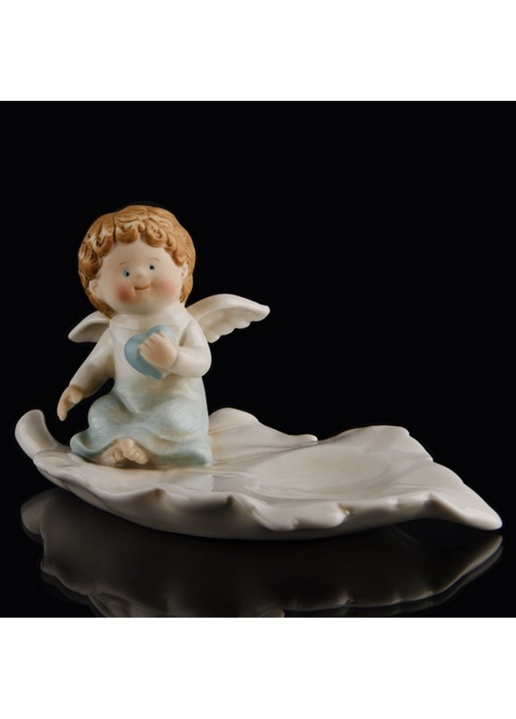 QF73 Фигурка "Ангел-мальчик на листике" 10см Brille (188979248)