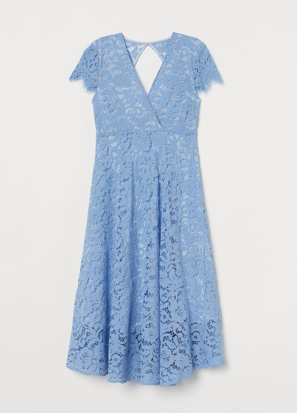 Голубое кэжуал платье клеш H&M однотонное