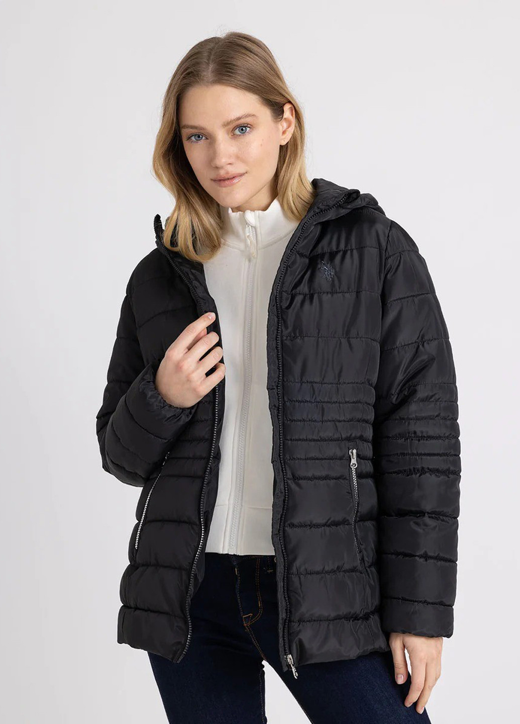 Черная демисезонная куртка U.S. Polo Assn.