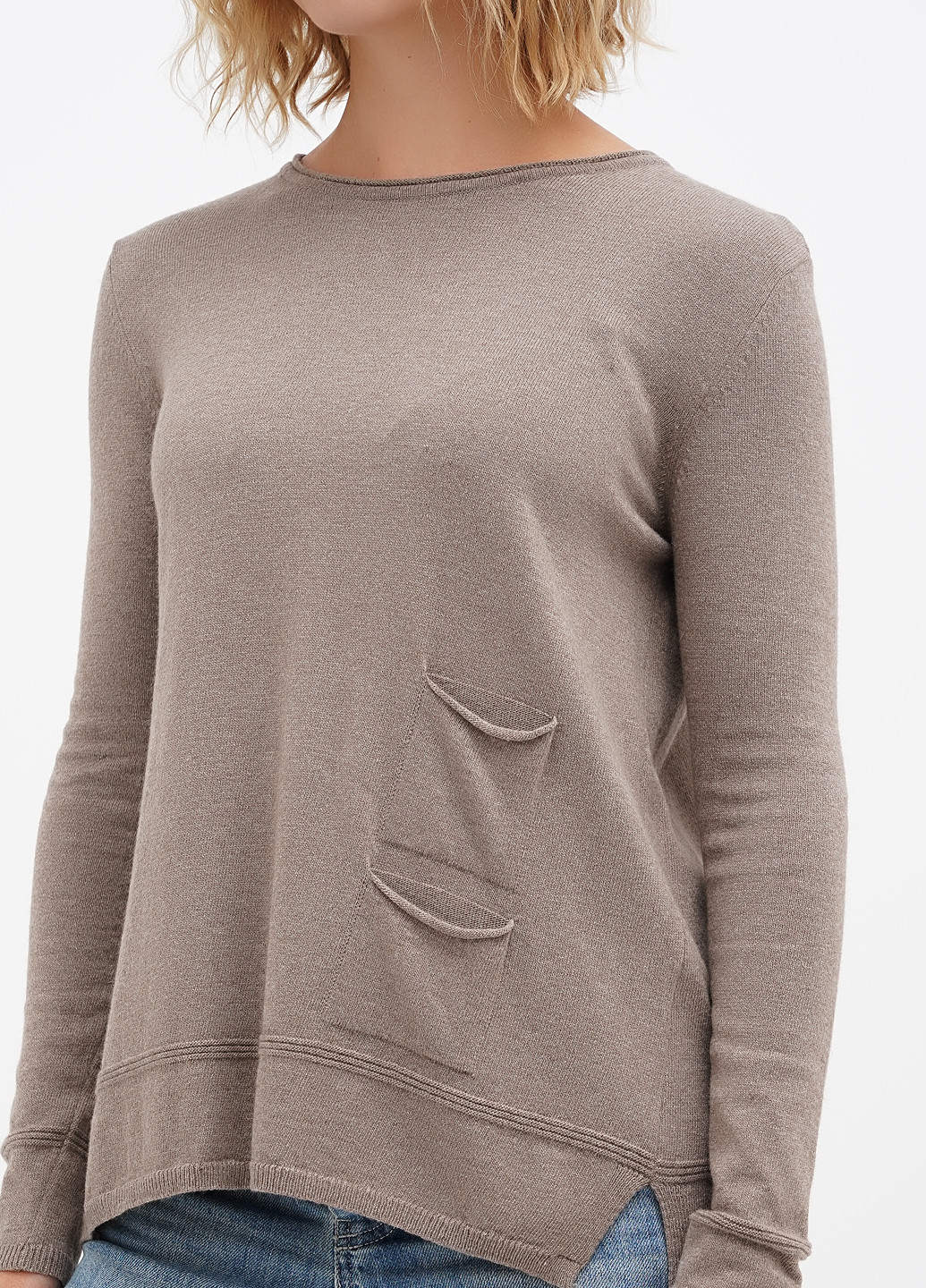 Темно-бежевый демисезонный джемпер джемпер Sassofono