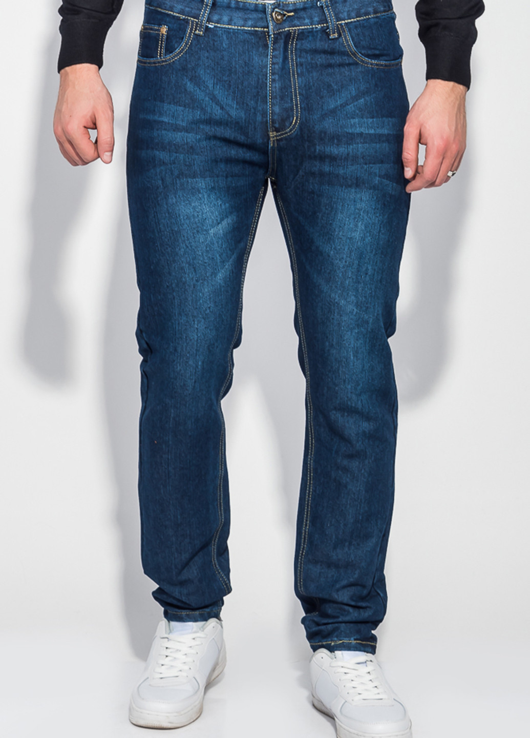 Темно-синие демисезонные прямые джинсы Time of Style