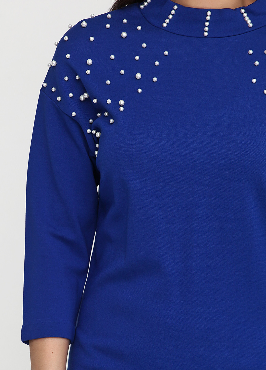 Синее кэжуал платье Brandtex Collection однотонное