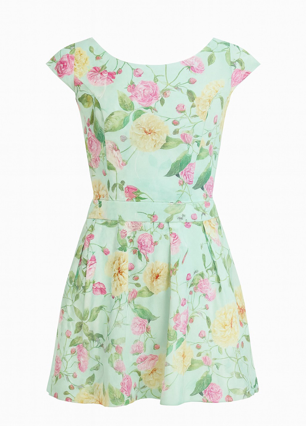 М'ятна кежуал сукня кльош Sassofono з квітковим принтом
