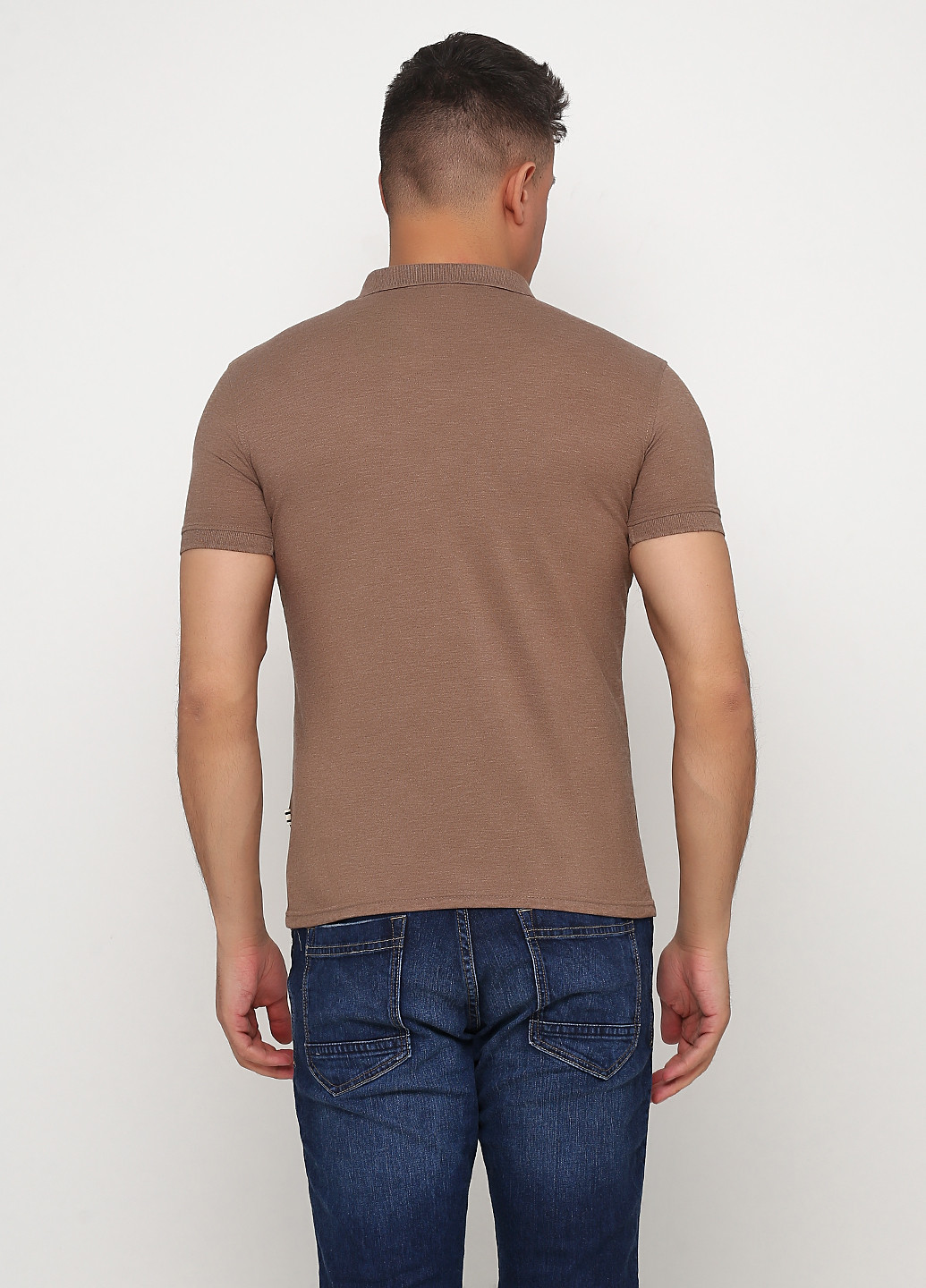 Бежевая футболка-поло для мужчин Tailored Originals меланжевая