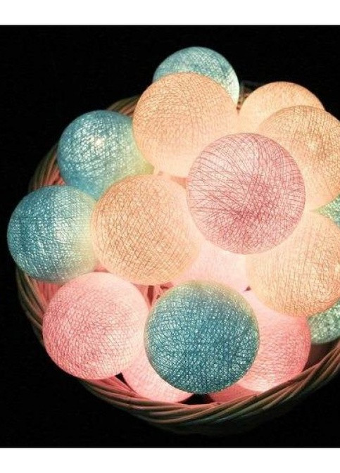 Гирлянда из ниточных шариков CBL Пастель 20 шариков, 3.7 м Cotton Ball Lights 1691 (252644072)