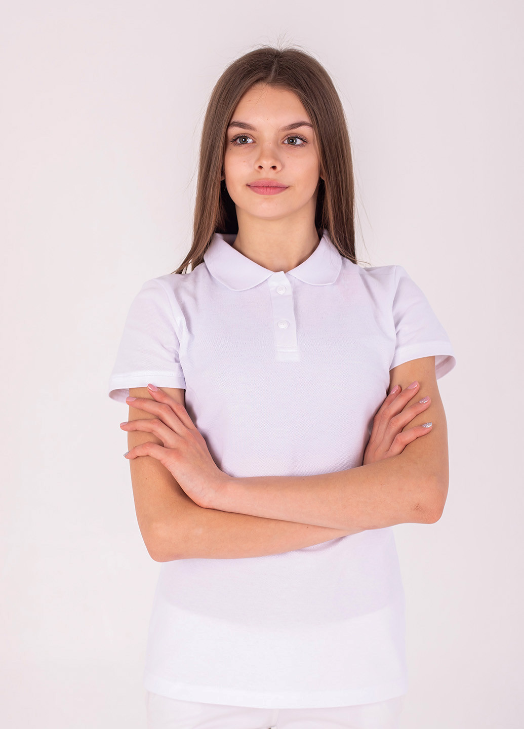 Белая женская футболка-футболка поло женская TvoePolo однотонная