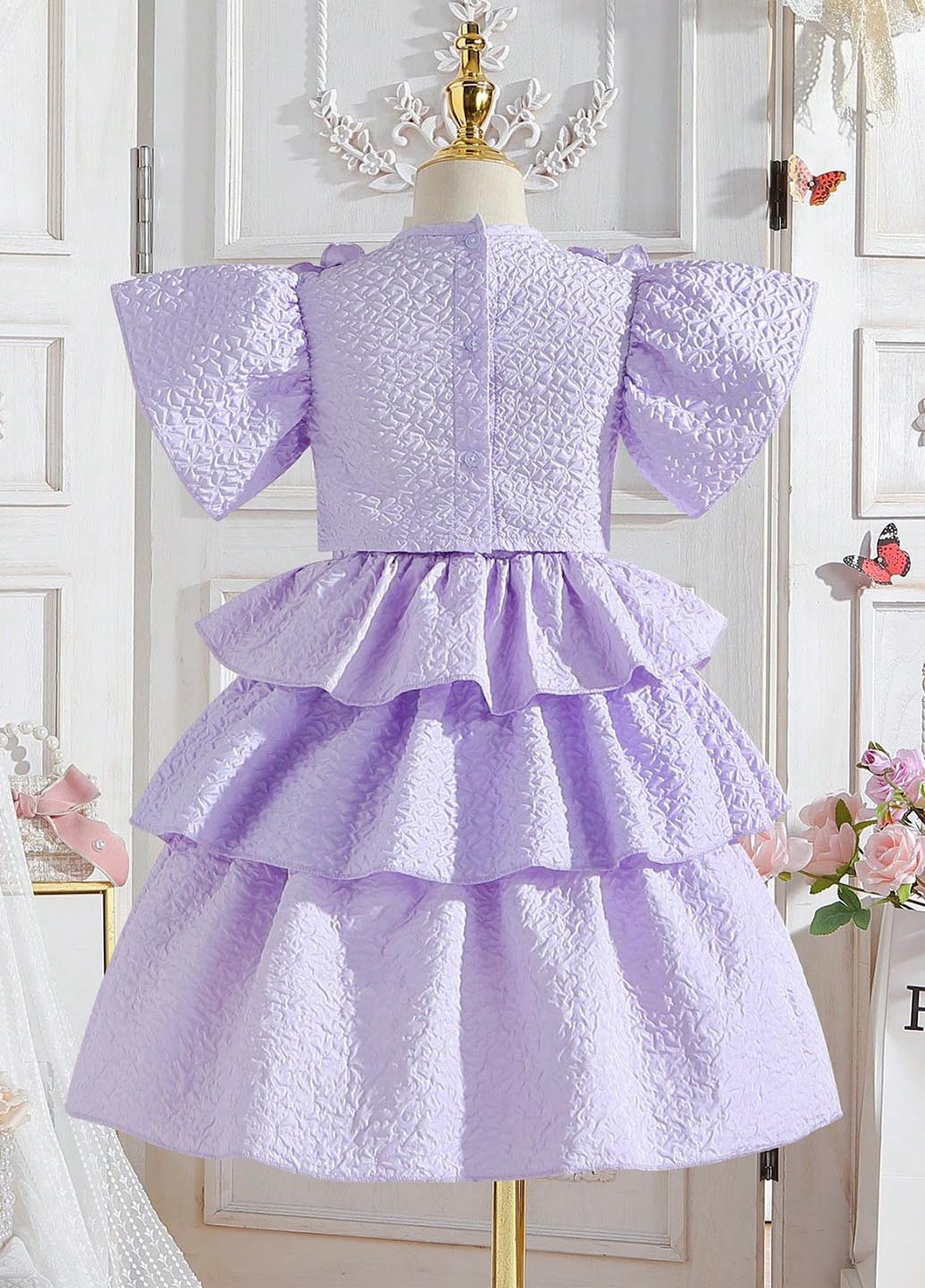 Сиреневый летний костюм (блуза, юбка) SHEIN