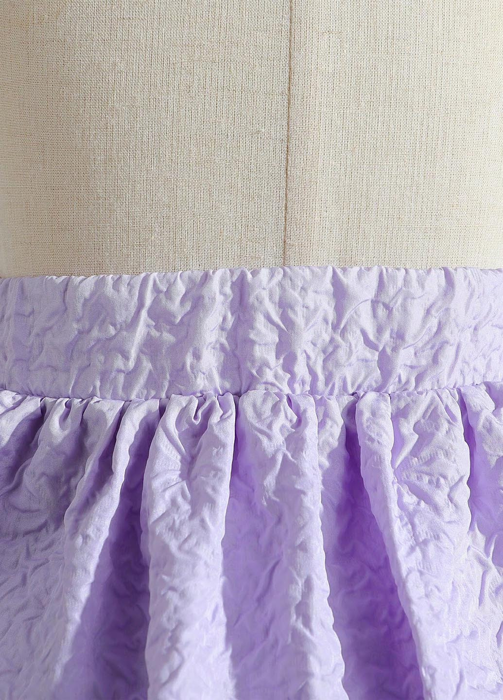 Сиреневый летний костюм (блуза, юбка) SHEIN