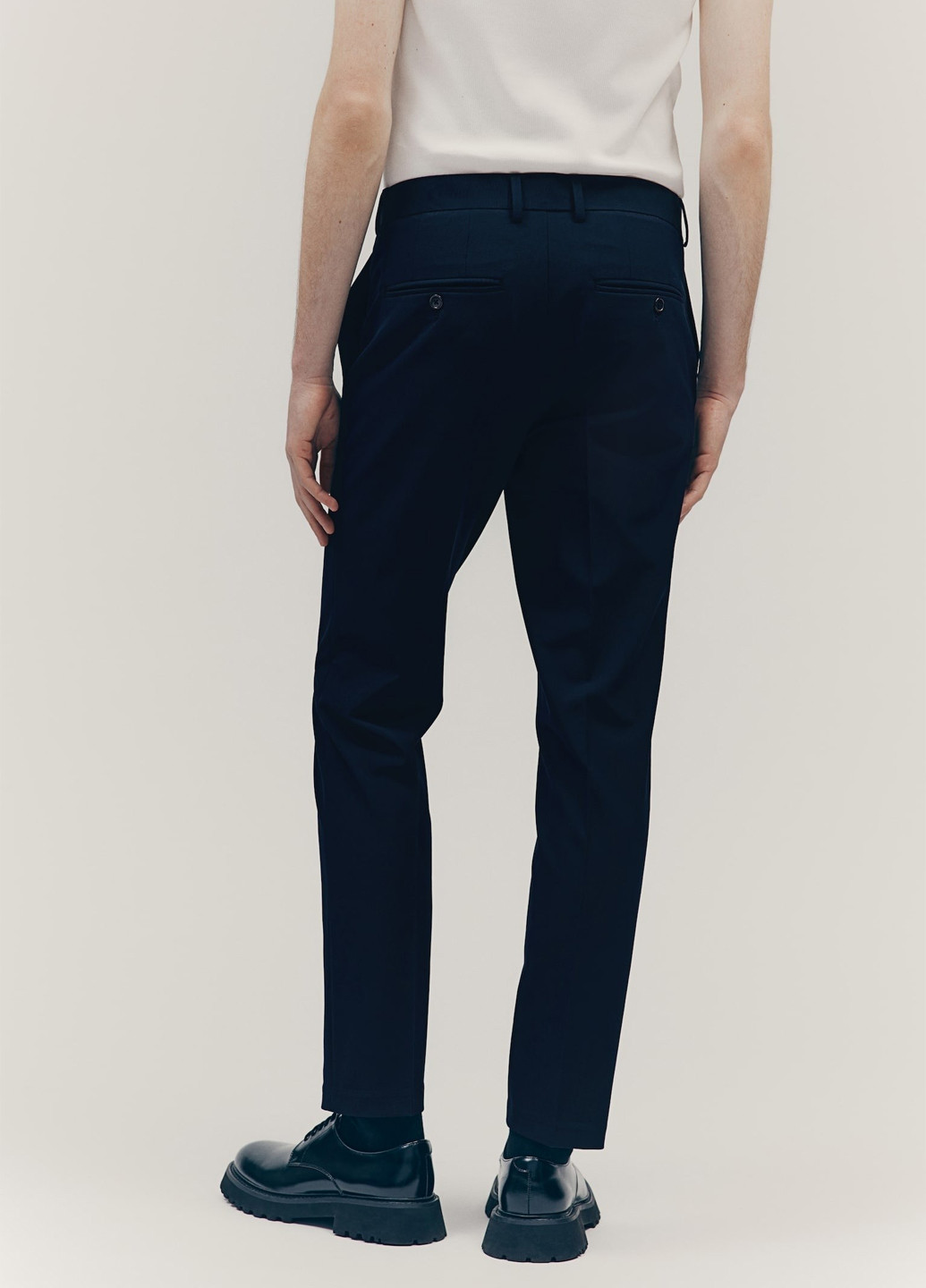 Темно-синие классические, кэжуал демисезонные классические брюки H&M