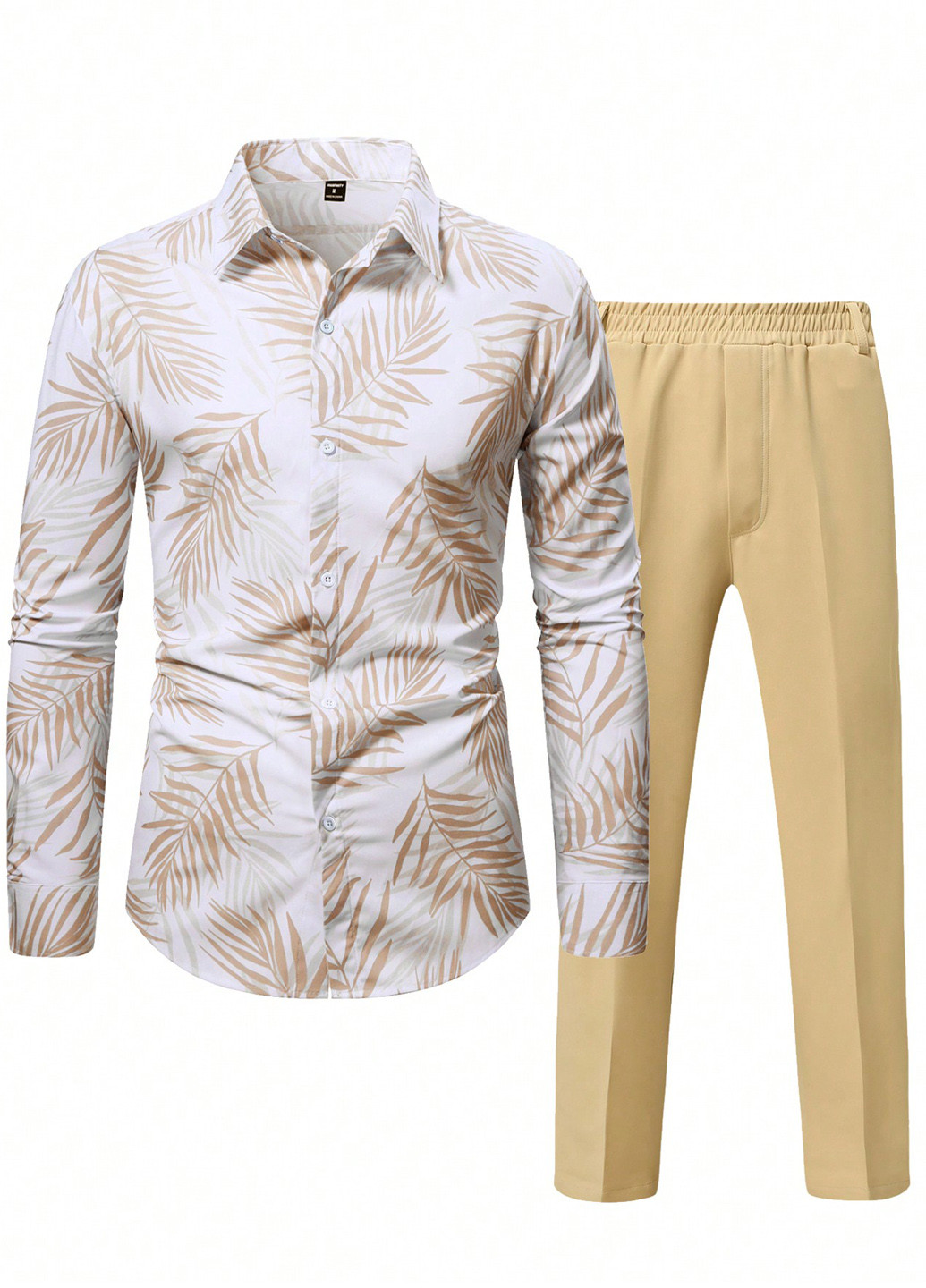 Пісочний демісезонний костюм (сорочка, штани) з сорочкою, брючний SHEIN