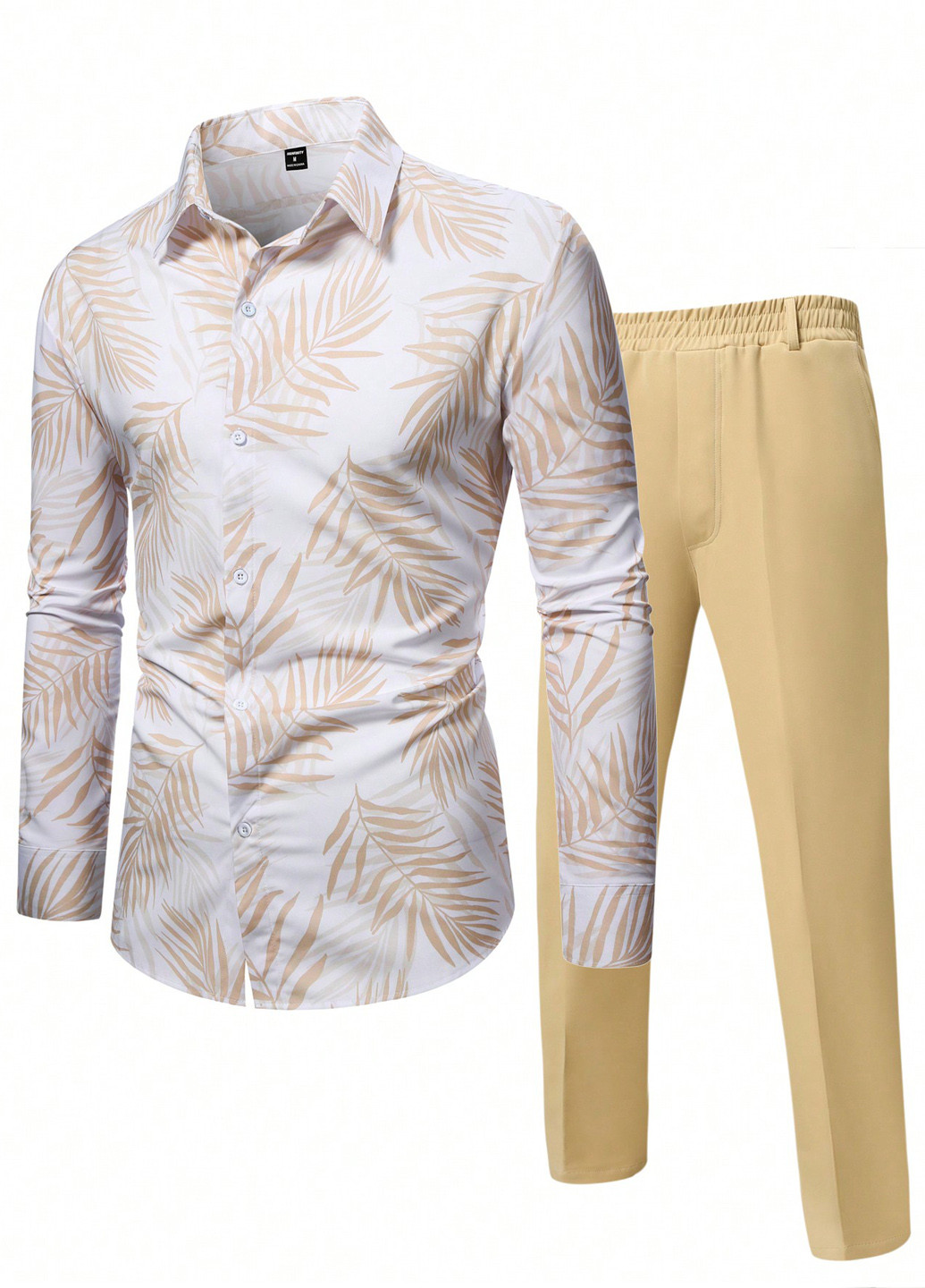 Пісочний демісезонний костюм (сорочка, штани) з сорочкою, брючний SHEIN