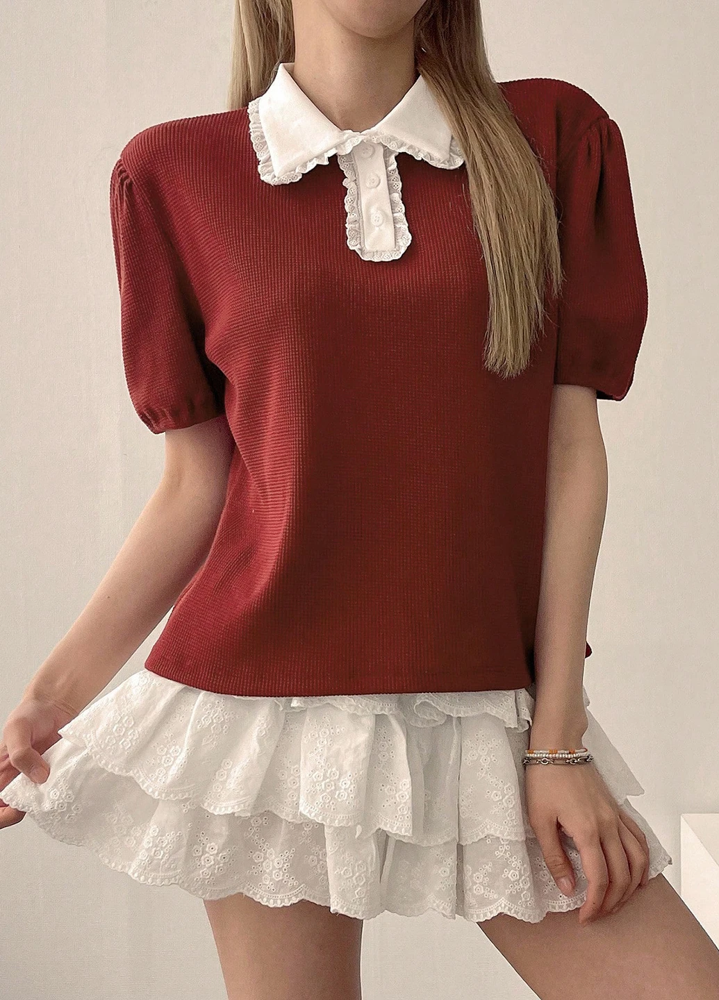 Бордова блуза SHEIN