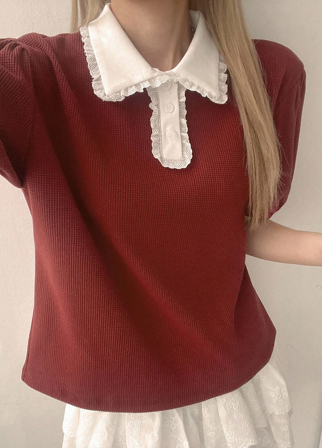 Бордова блуза SHEIN