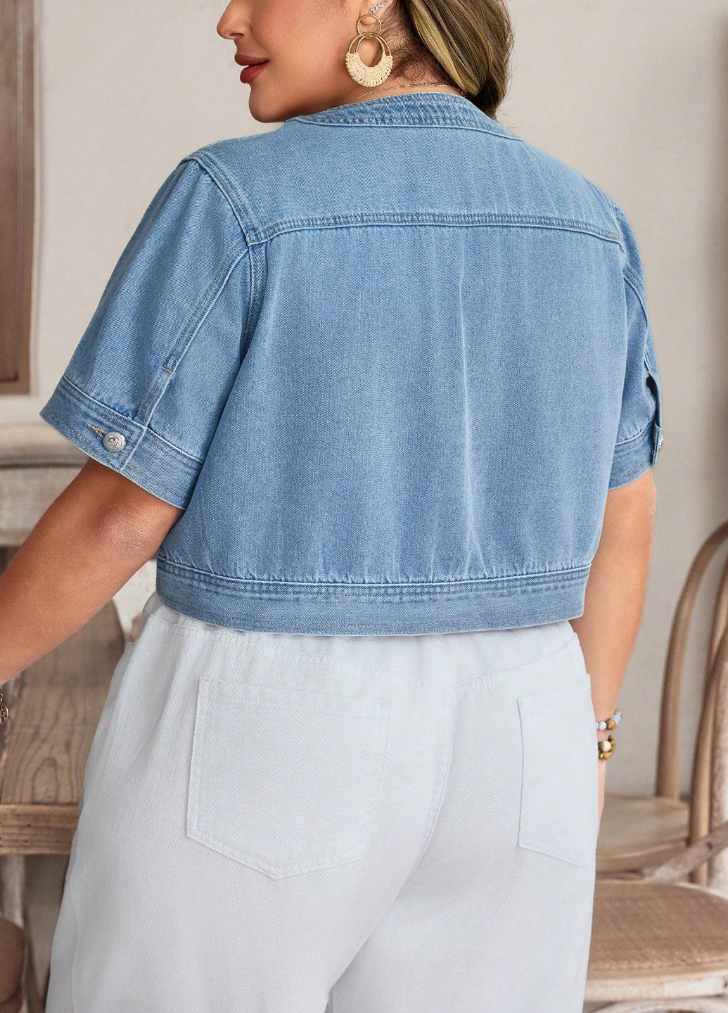 Голубой женский жакет SHEIN варенка - летний