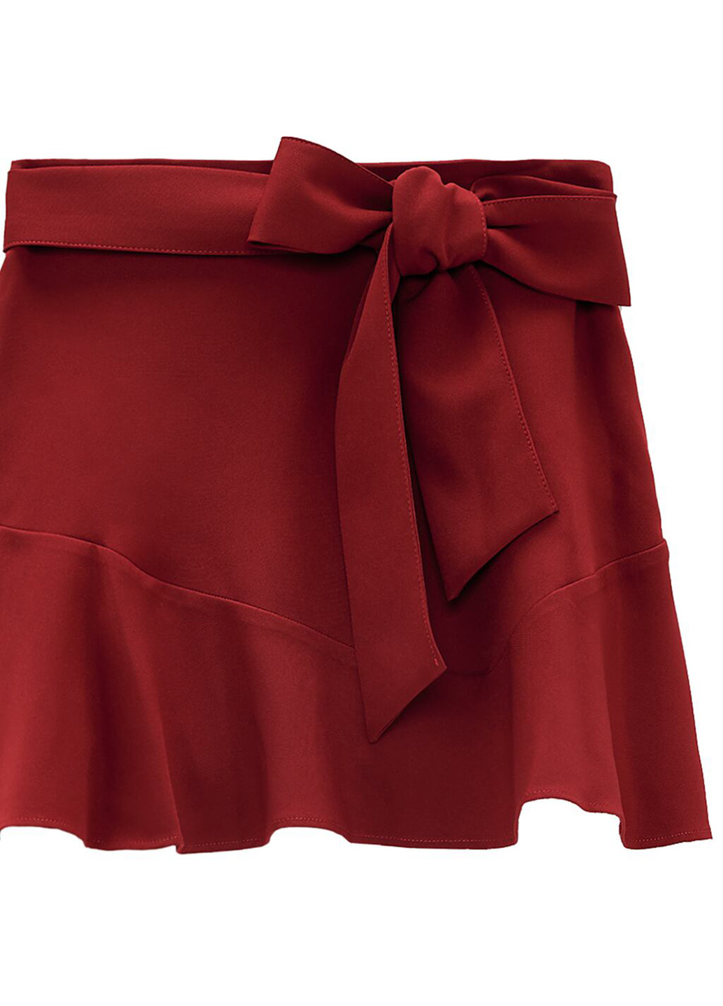 Красная кэжуал однотонная юбка Zara а-силуэта (трапеция)