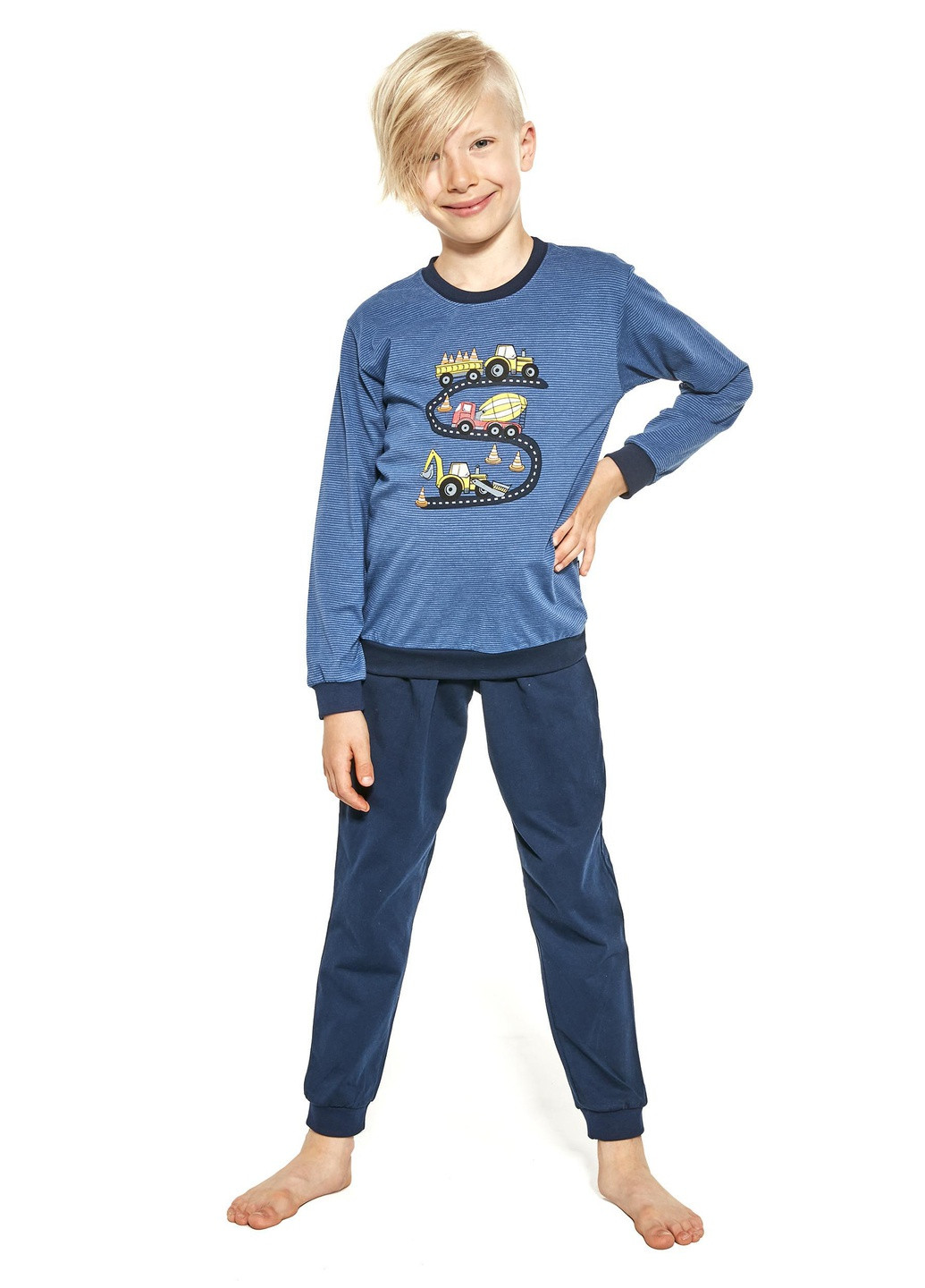 Синяя всесезон пижама для мальчиков 115 road 478-21 кофта + брюки Cornette
