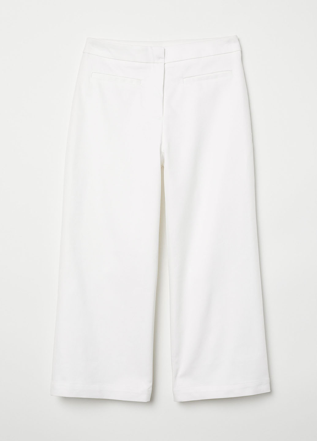 Штани H&M прямі однотонні білі кежуали бавовна