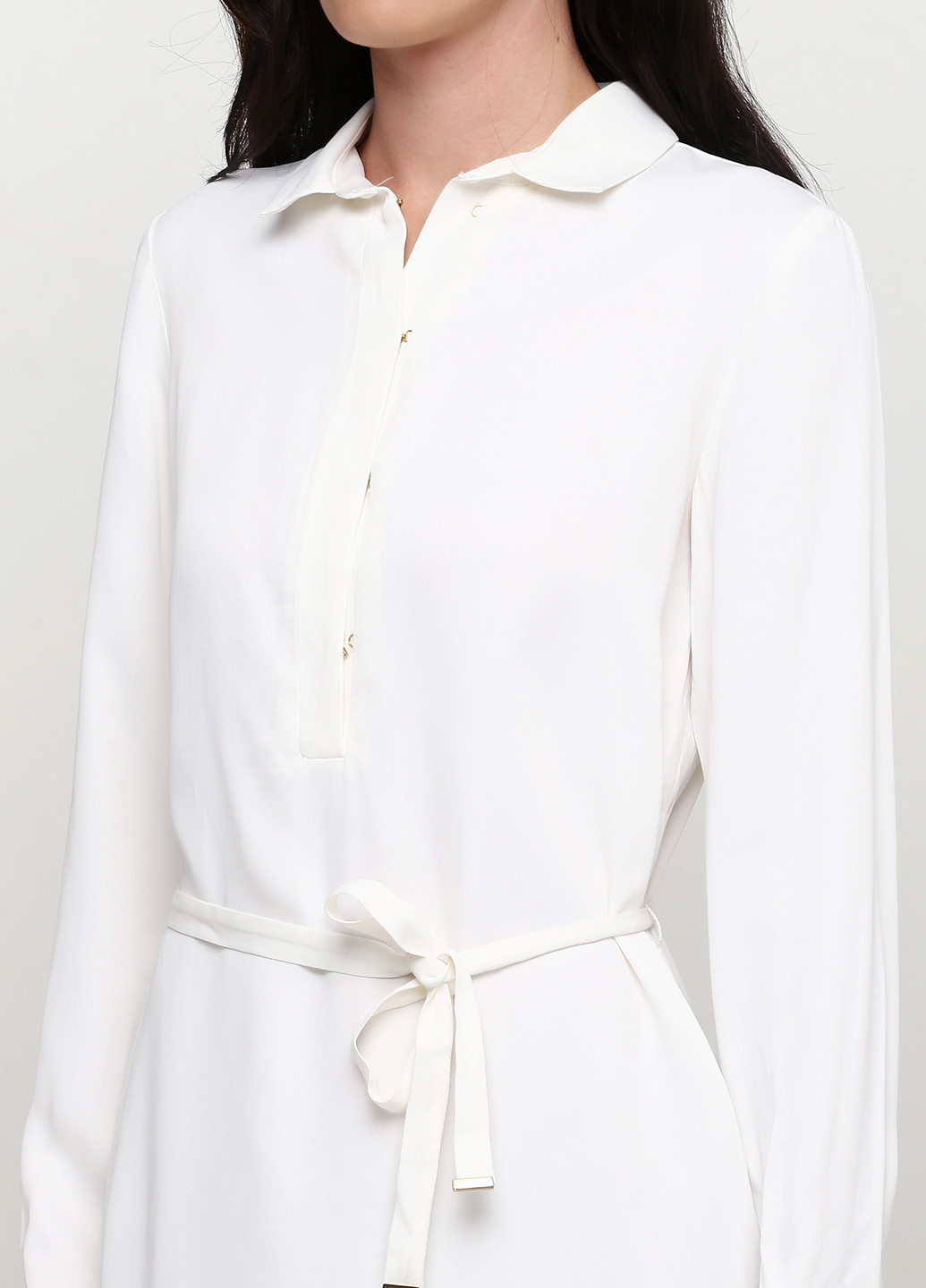 Белое кэжуал платье рубашка Massimo Dutti однотонное