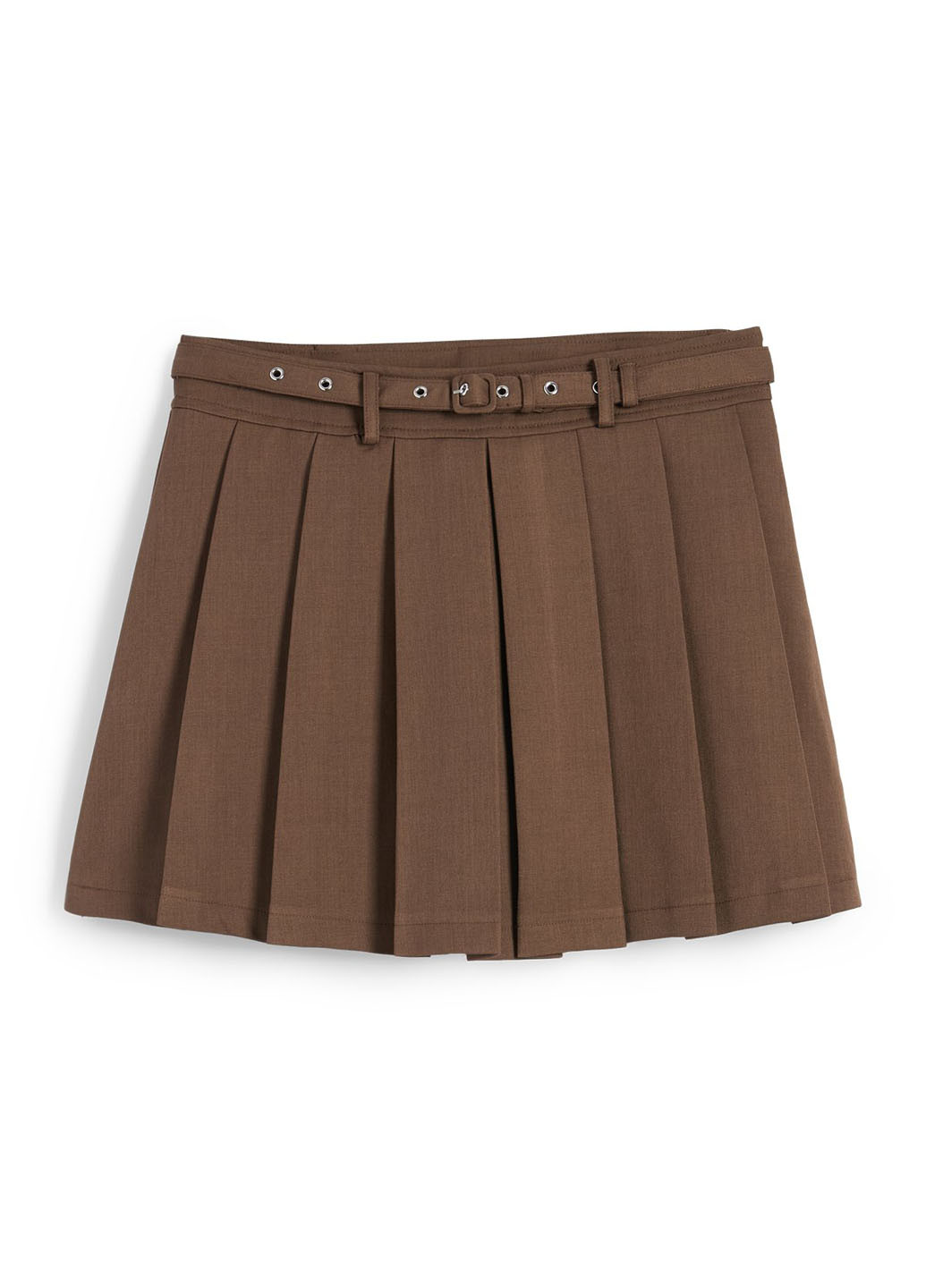 Коричневая кэжуал однотонная юбка C&A плиссе