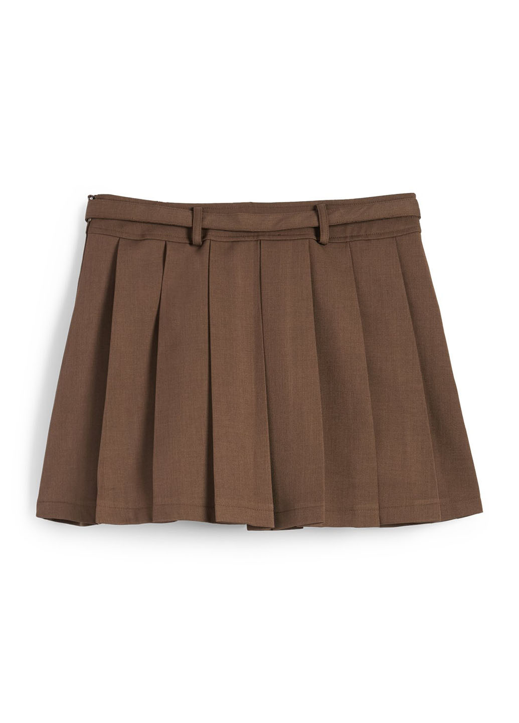 Коричневая кэжуал однотонная юбка C&A плиссе