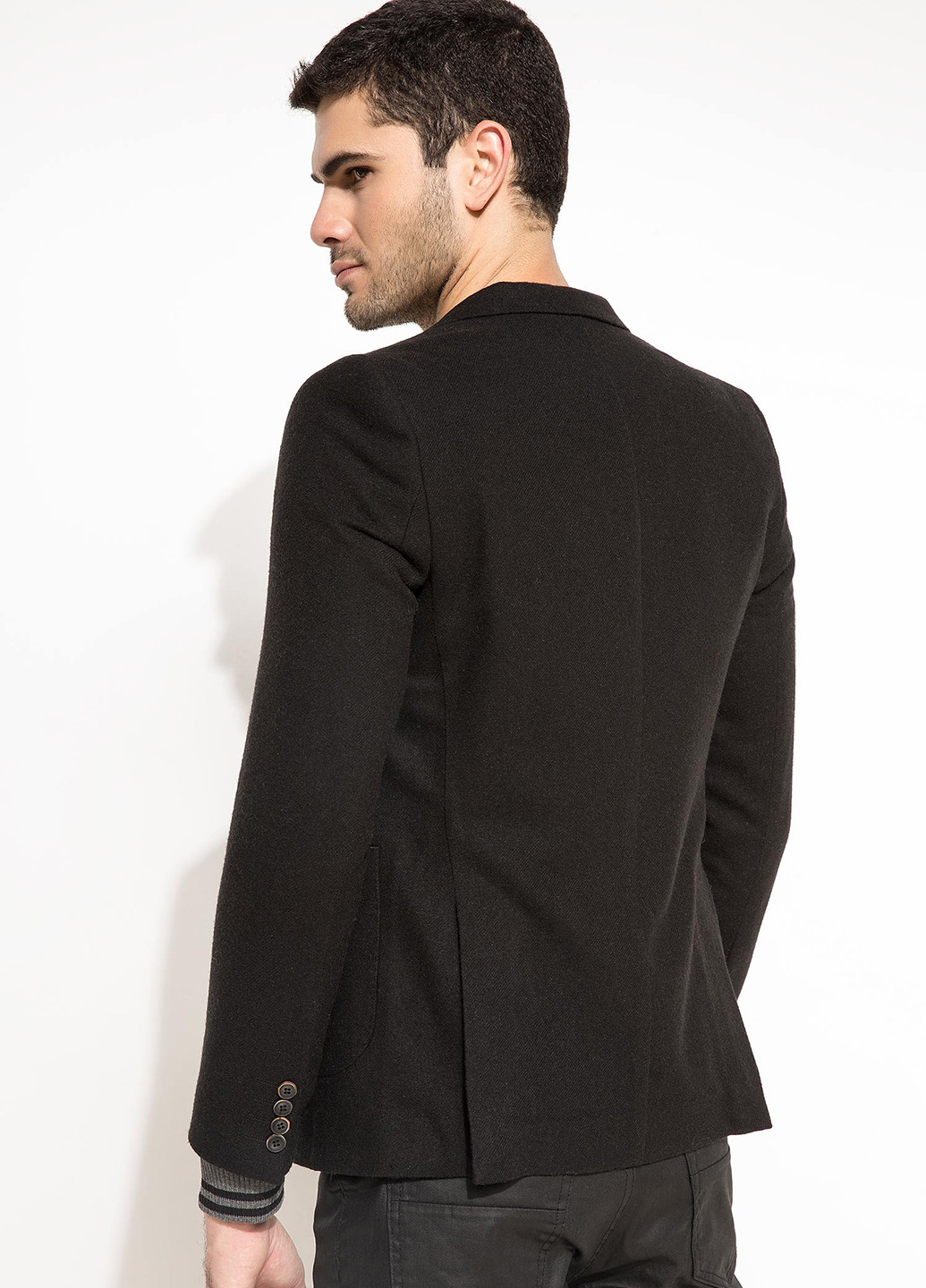 Пиджак DeFacto с длинным рукавом чёрный кэжуал