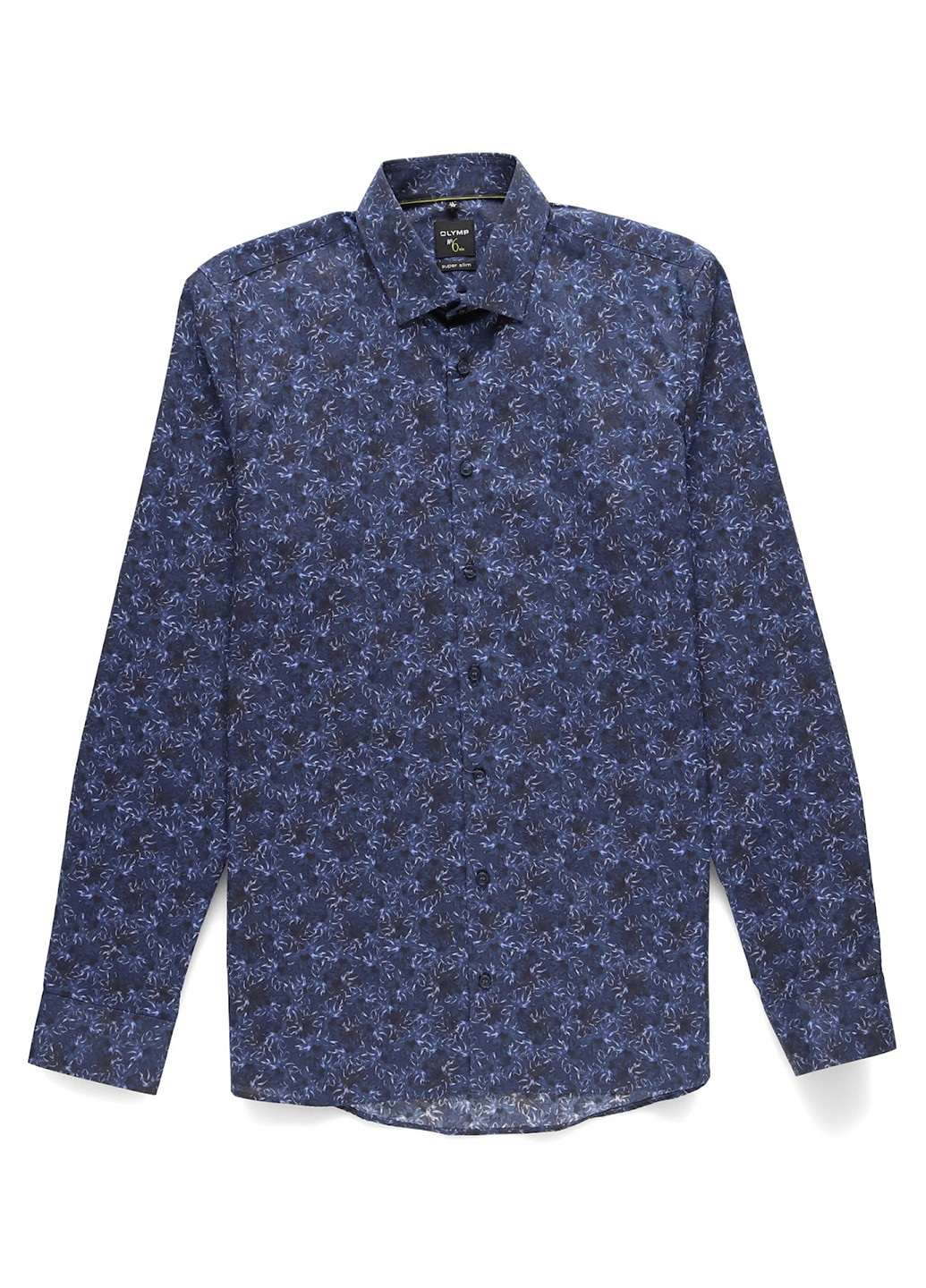 Темно-синяя кэжуал рубашка с цветами Olymp