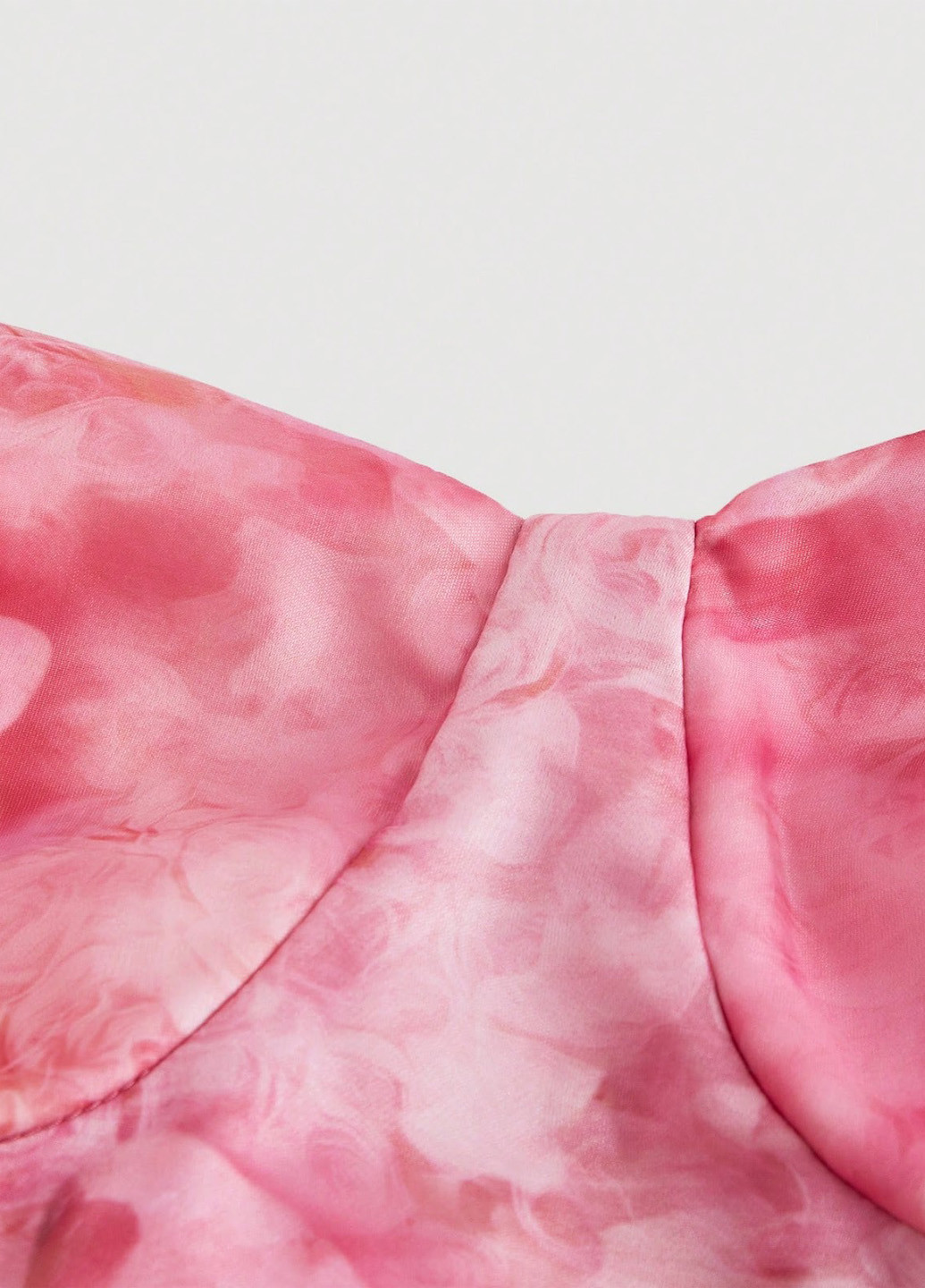 Розовое кэжуал платье с открытыми плечами, клеш SHEIN с цветочным принтом