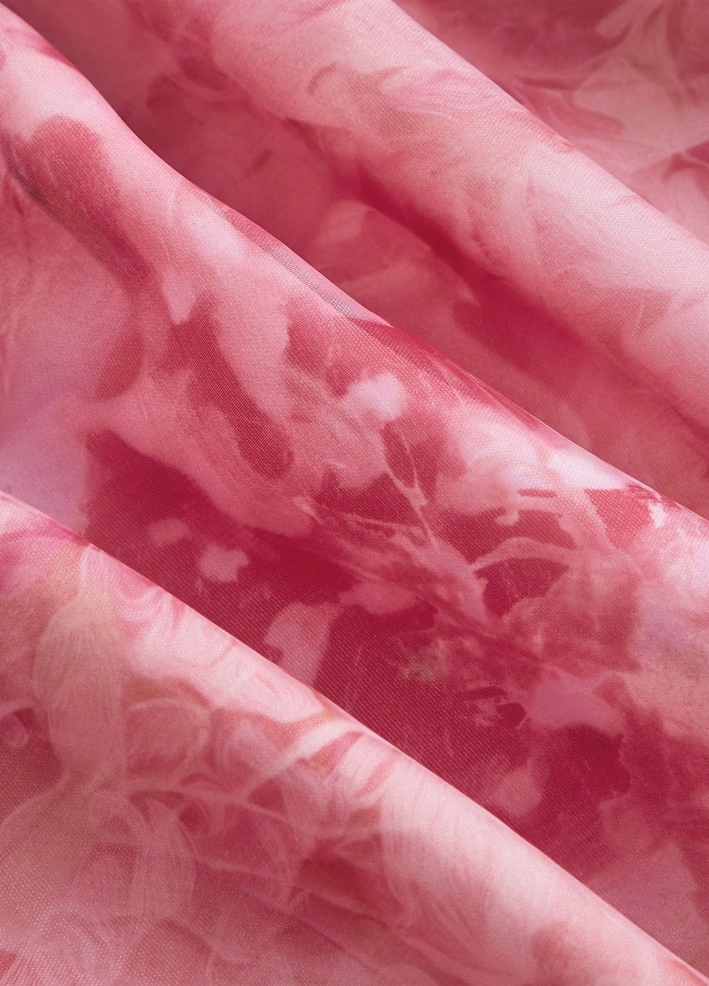 Розовое кэжуал платье с открытыми плечами, клеш SHEIN с цветочным принтом