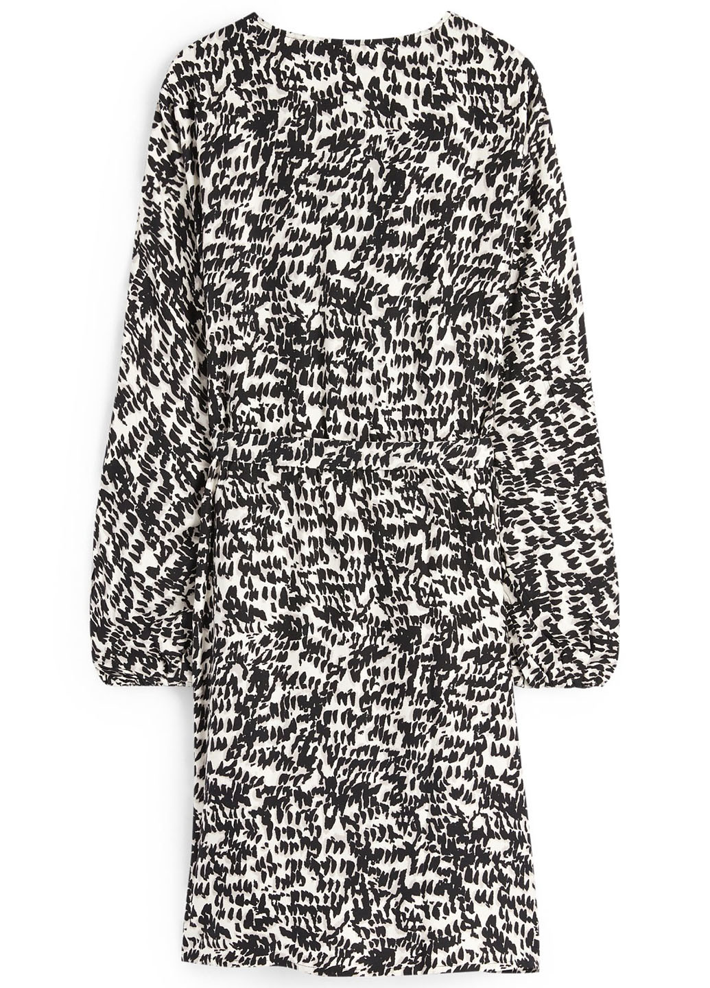 Черно-белое деловое, кэжуал платье клеш C&A с абстрактным узором