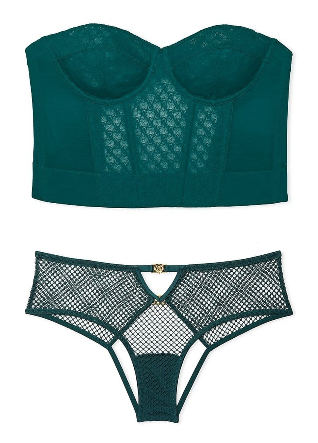 Зелений демісезонний комплект (корсет, трусики) Victoria's Secret