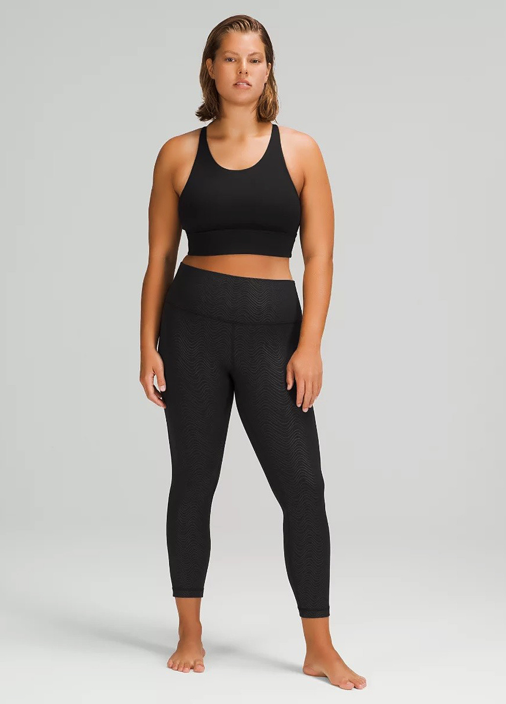 Черные демисезонные легинсы Lululemon Athletica