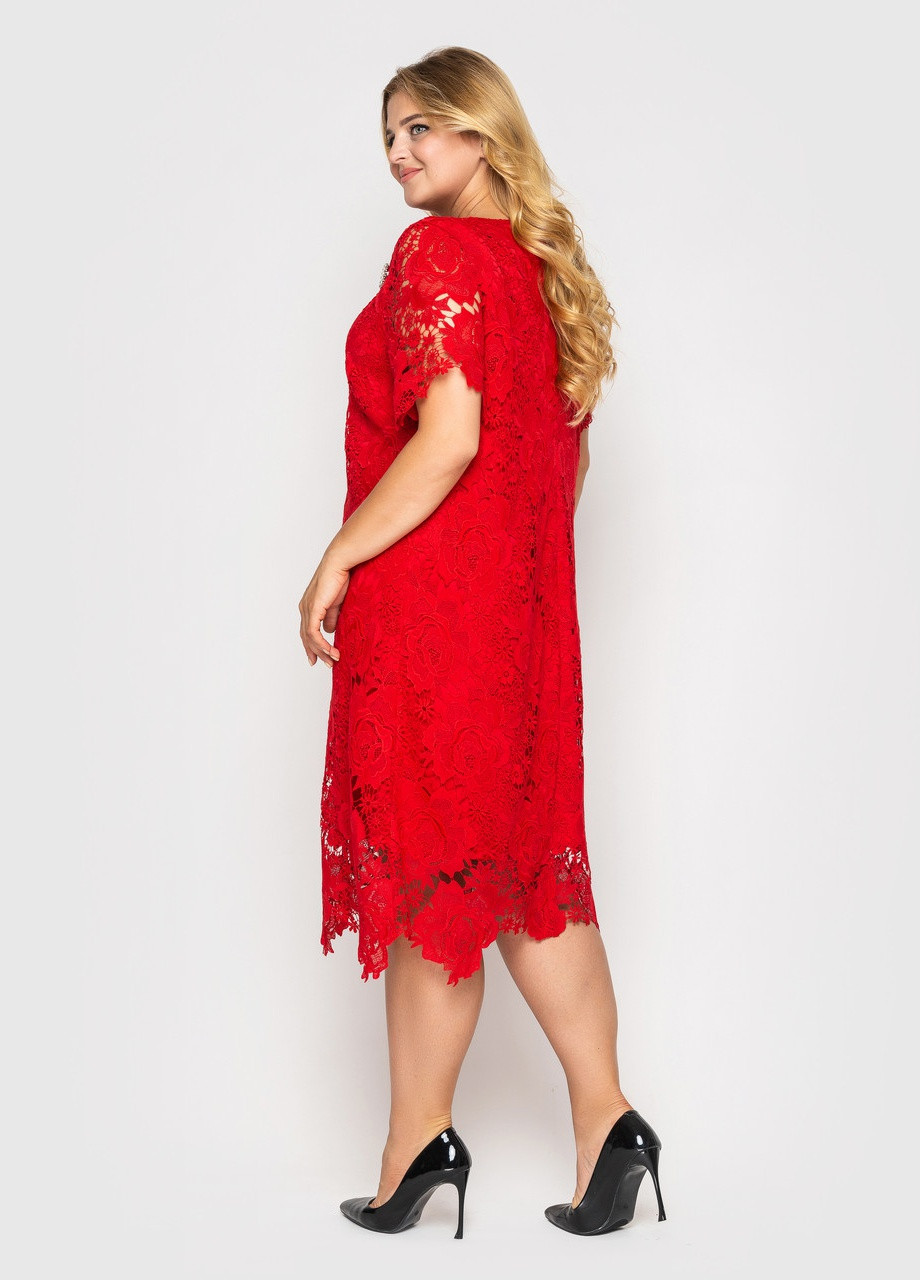 Красное кэжуал платье muar элен красное 0240 Vlavi однотонное