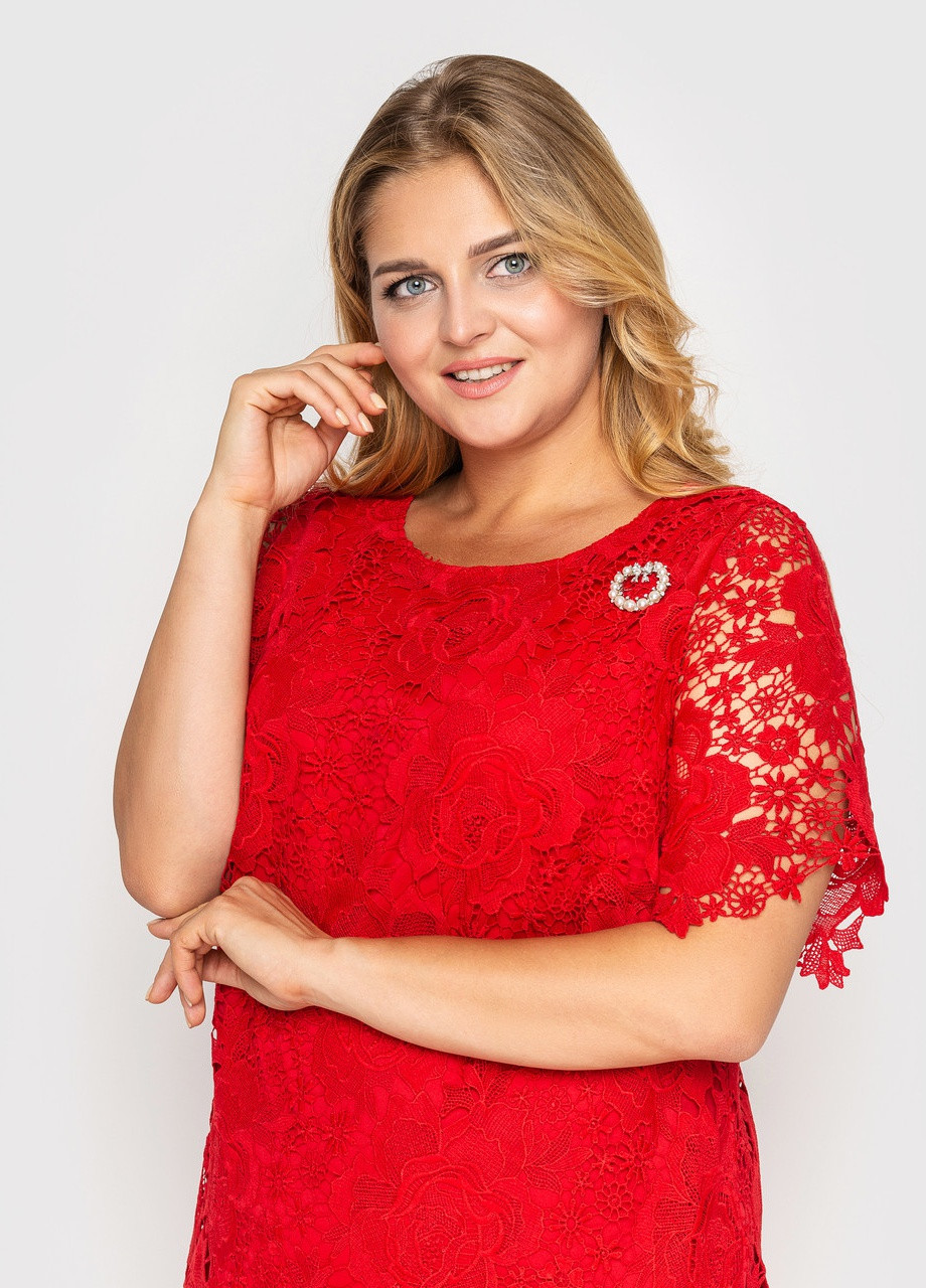 Красное кэжуал платье muar элен красное 0240 Vlavi однотонное