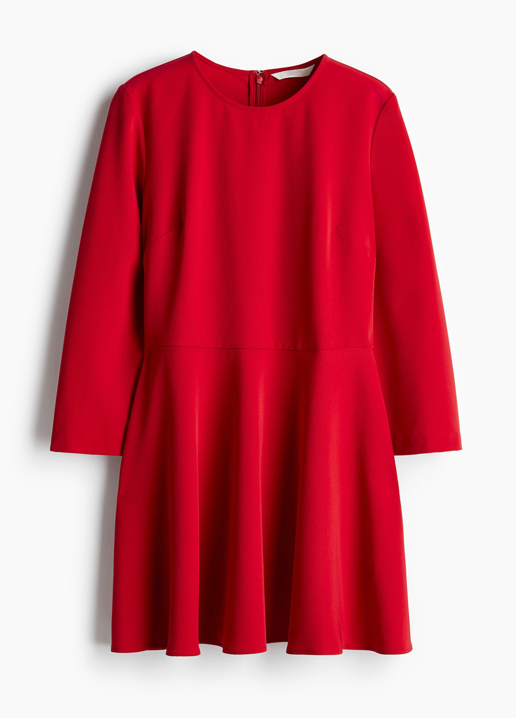 Красное кэжуал платье клеш H&M однотонное