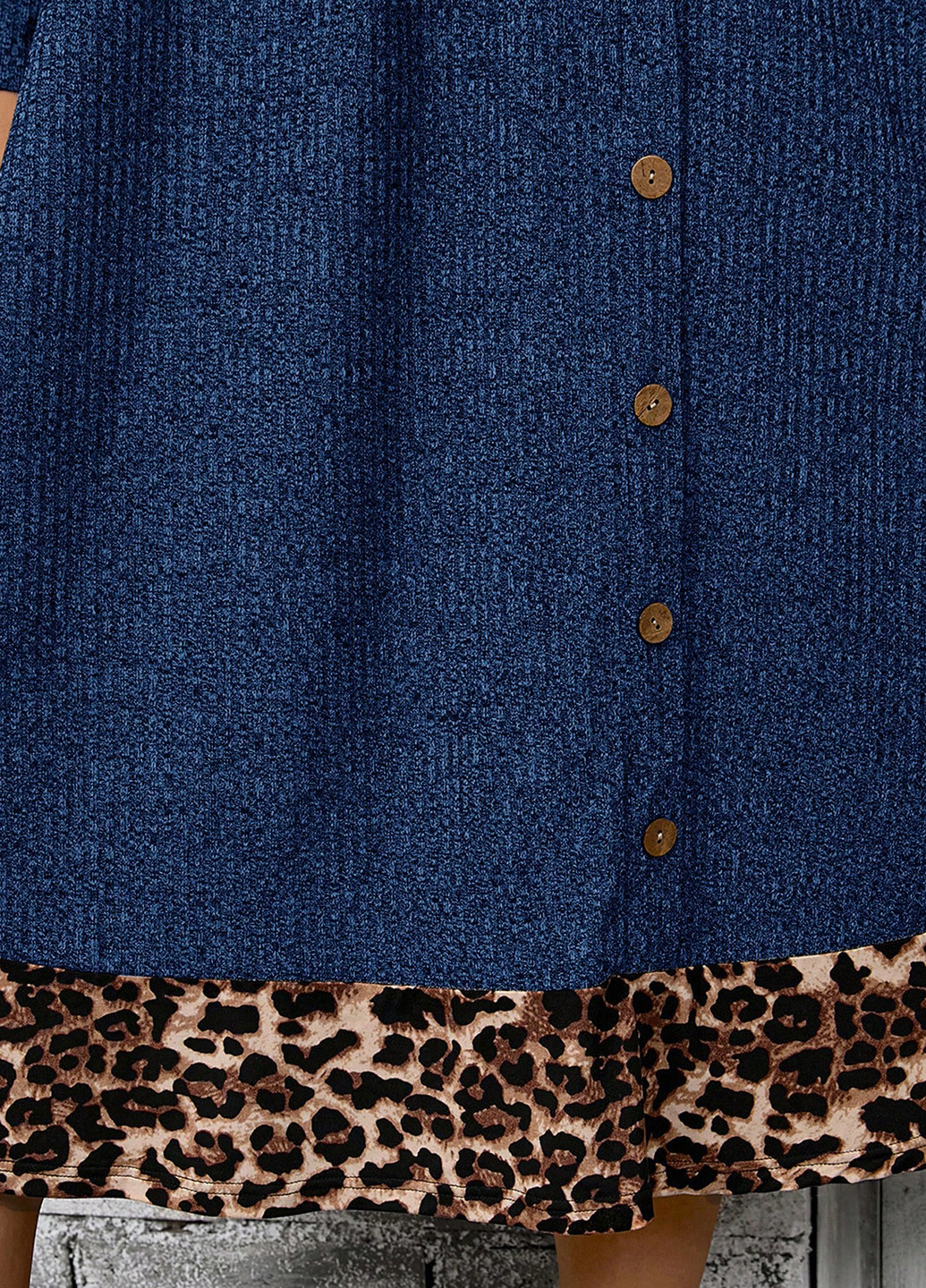 Синя кежуал сукня а-силует SHEIN леопардовий