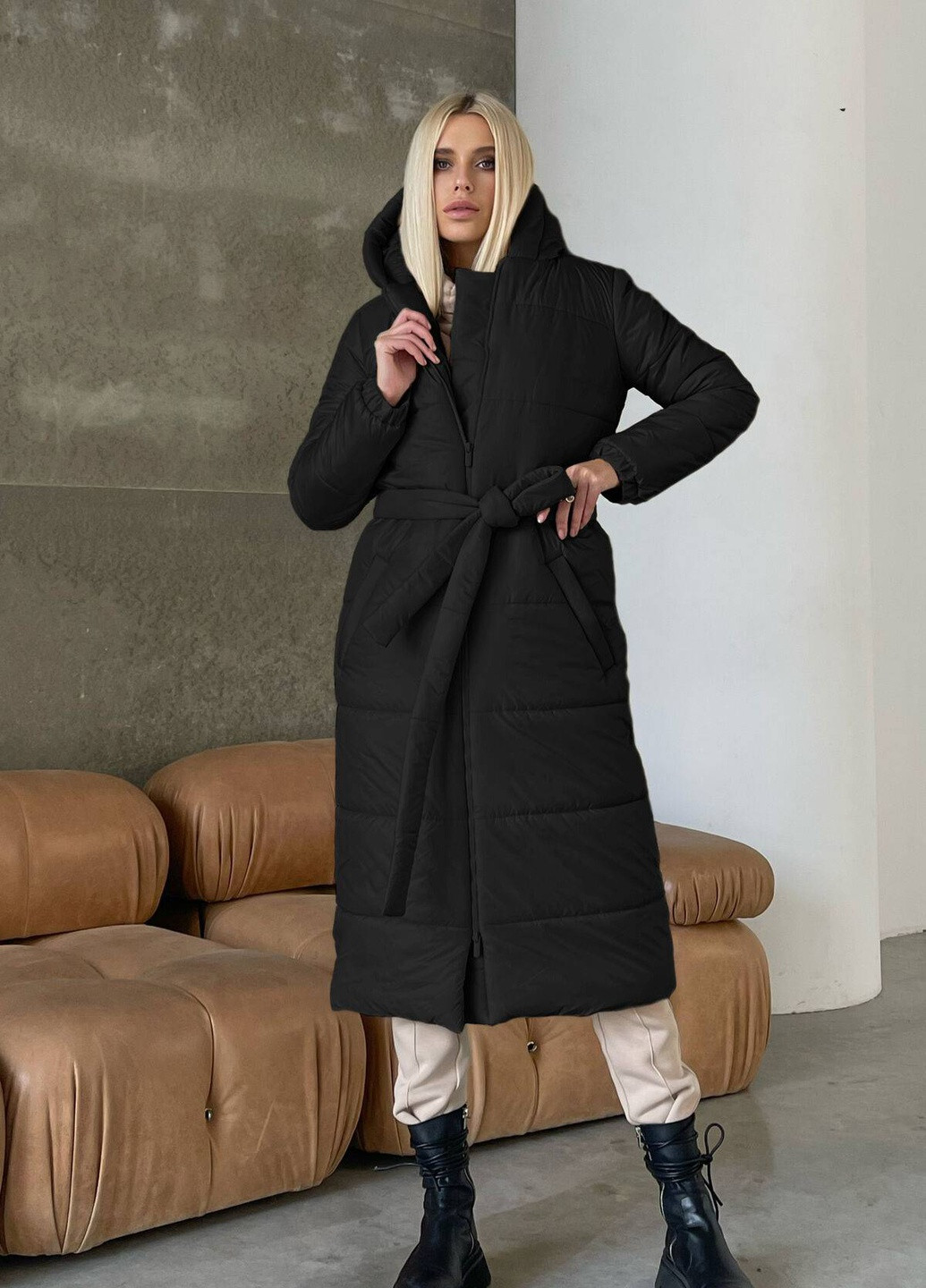 Черная зимняя пальто Nenka