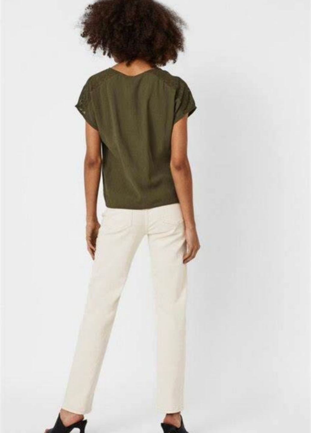 Оливковая (хаки) летняя блуза Vero Moda
