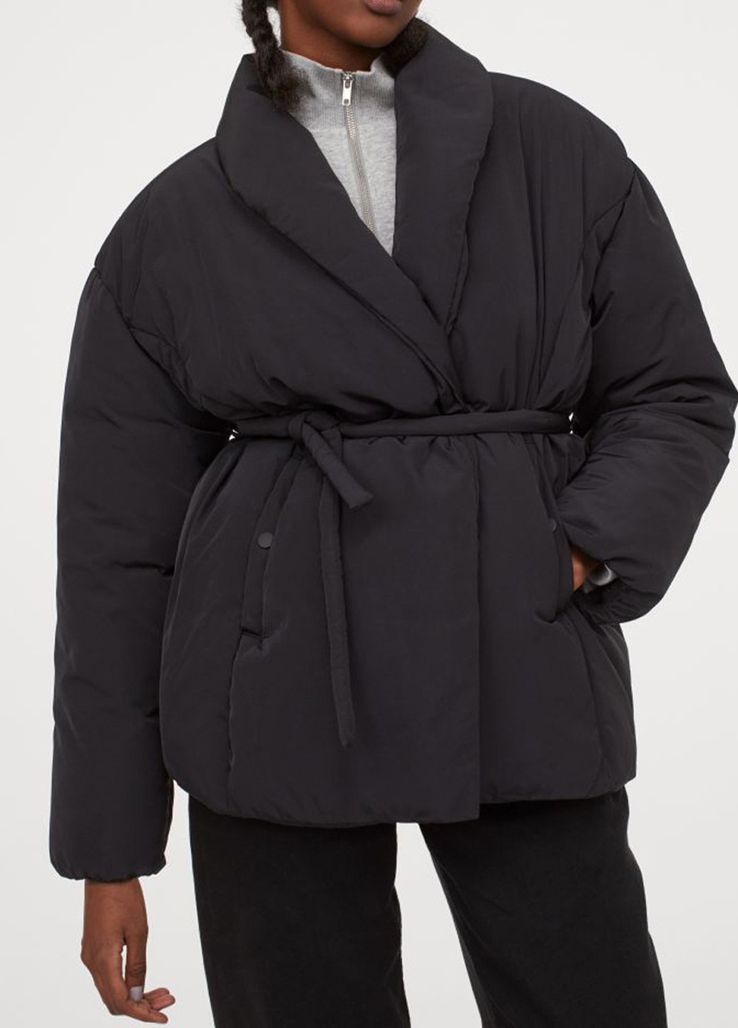 Чорна демісезонна куртка H&M