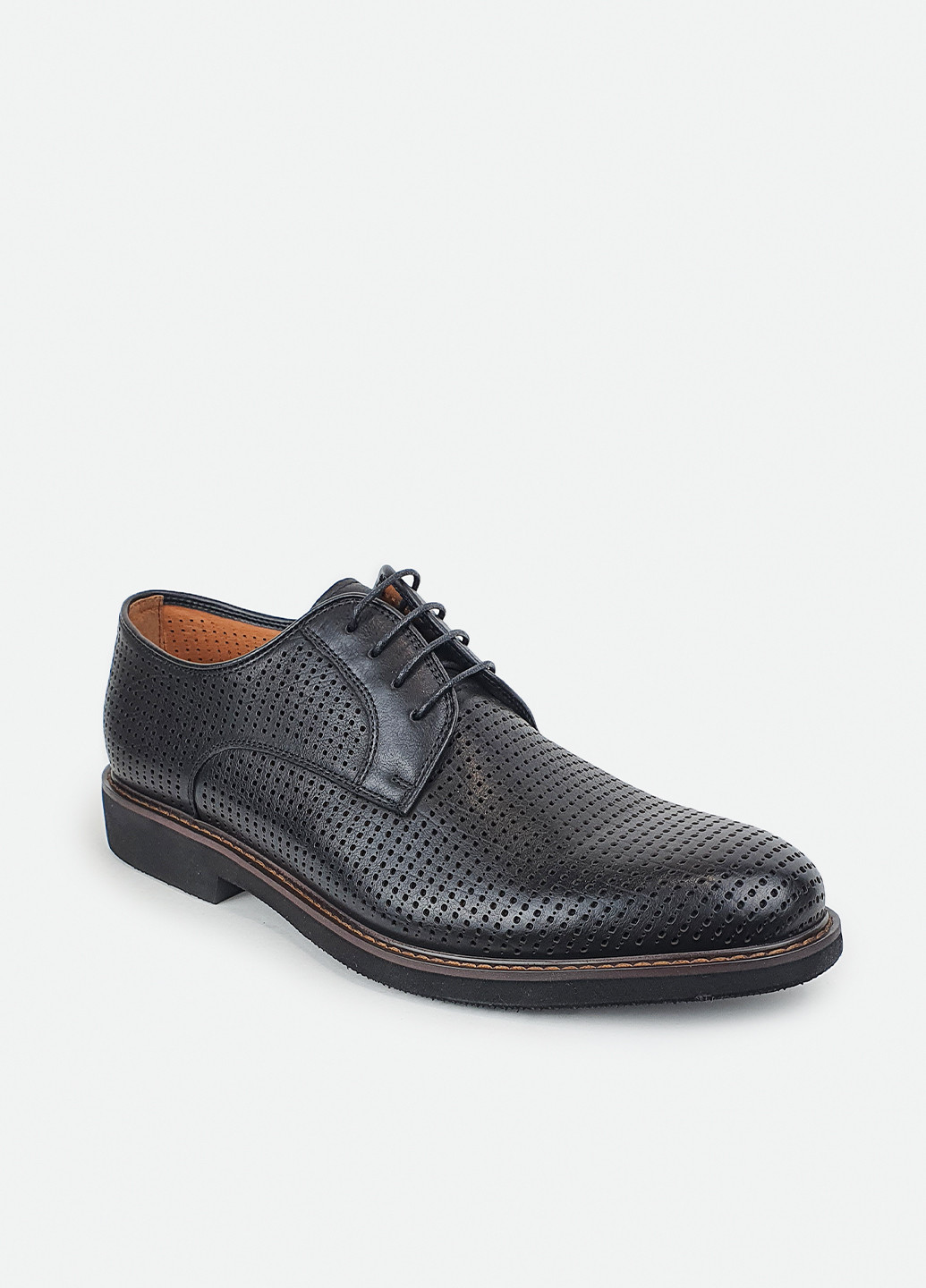 Черные классические мужские черные туфли на шнурках перфорация 45 Cosottinni