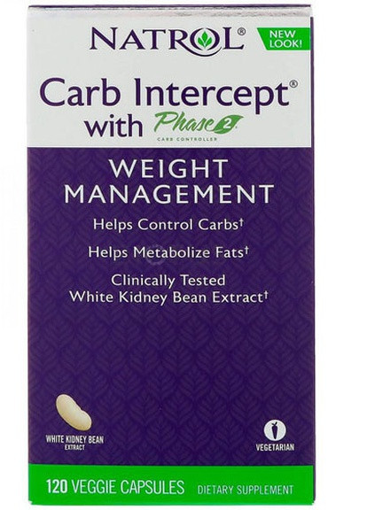 Carb Intercept with Phase 2 Carb Controller 120 Veg Caps Natrol (256380075)
