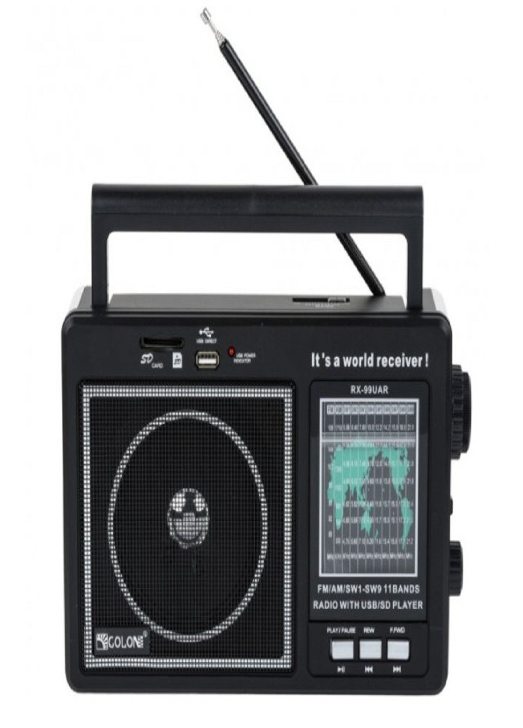 Портативный радиоприемник RX-98 UAR Черный Golon (253587862)